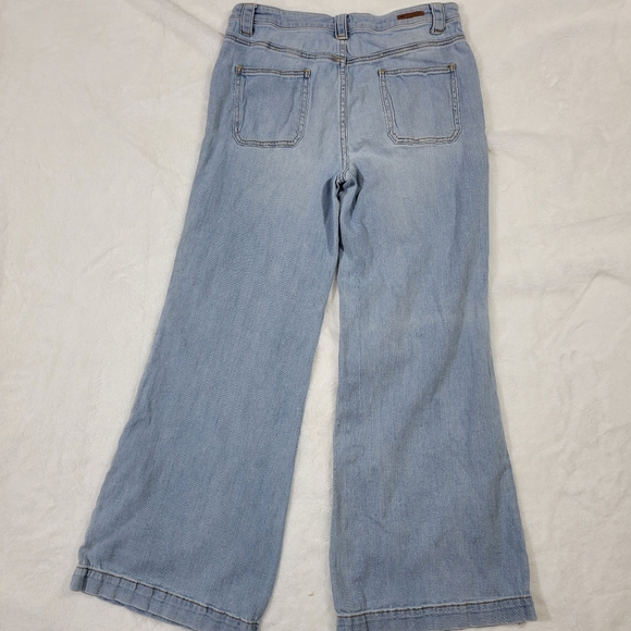 Pilcro and The Letterpress Anthropologie Wide Leg Belted Palazzo Jeans size 31 - Picture 9 of 12